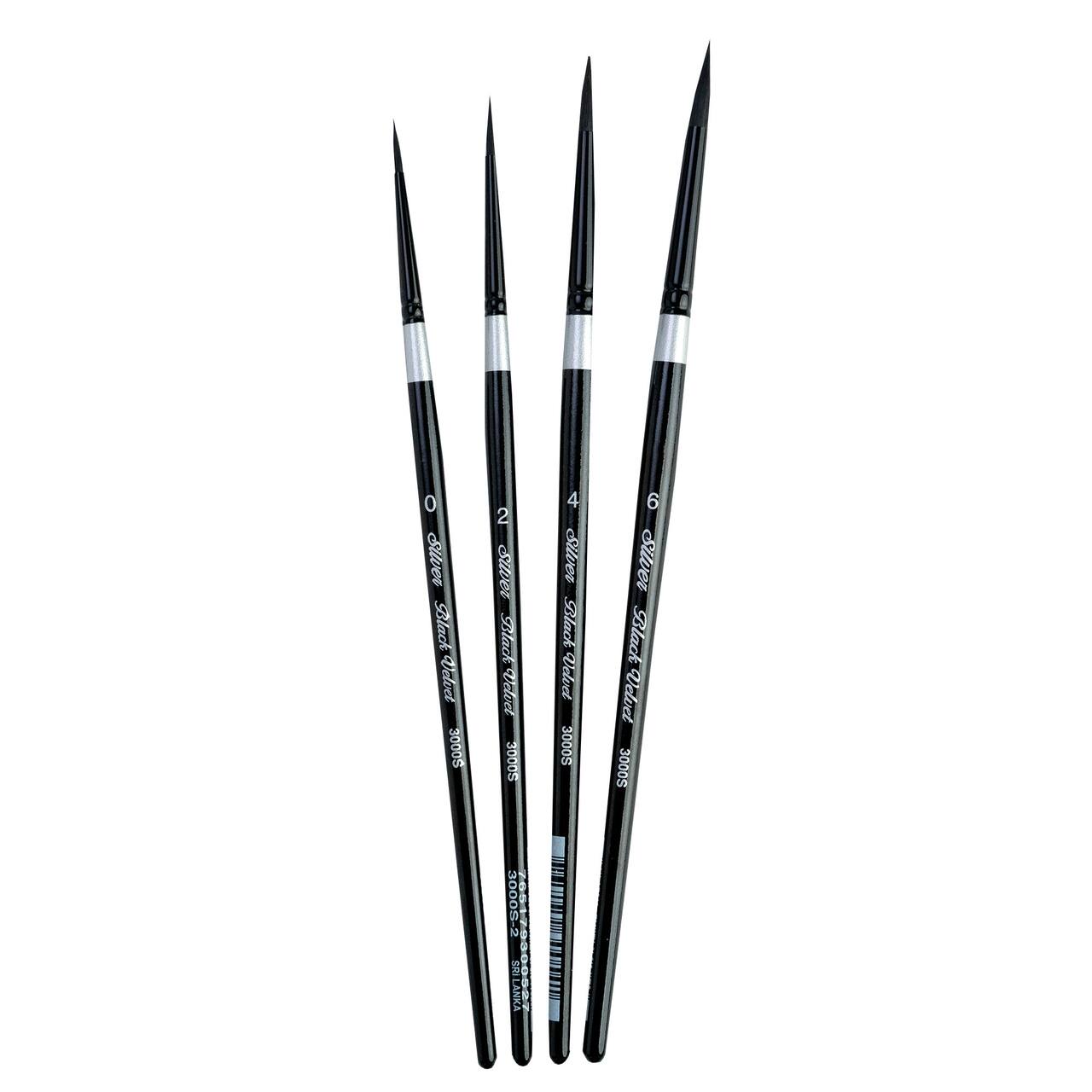 Silver Brush Limited Black Velvet® Small Round Brushes Set